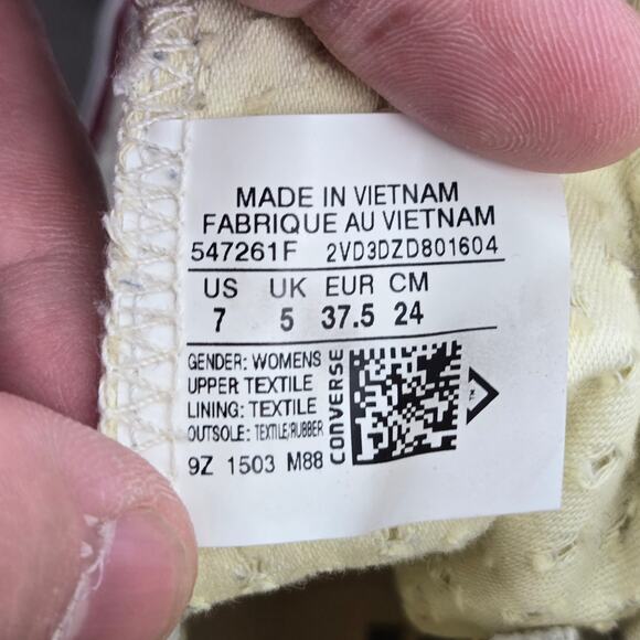 Converse CTAS All Star Hi Ox Cream Perforated Canvas Casual Y2K Sneaker Womens 7 - Picture 11 of 11